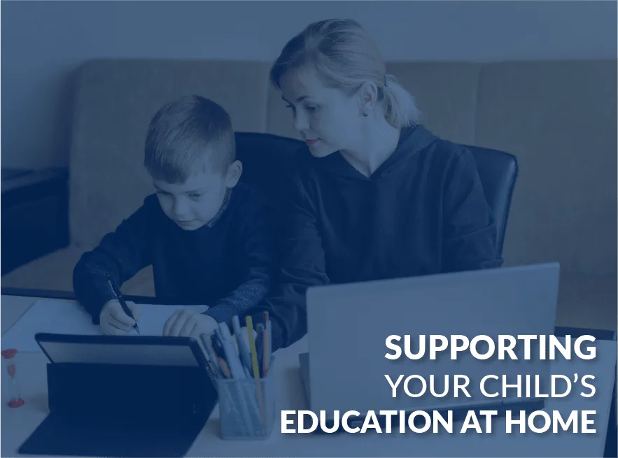 Parent supporting a child’s education at home