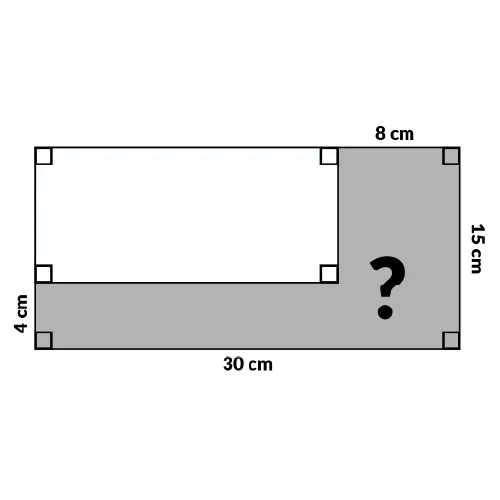 Finding the area of the shaded region in a rectangle